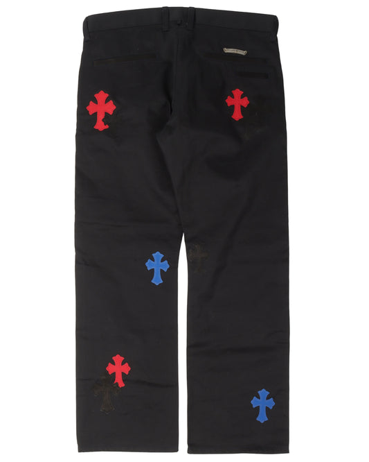 Multicolor Cross Patch Chino Pants