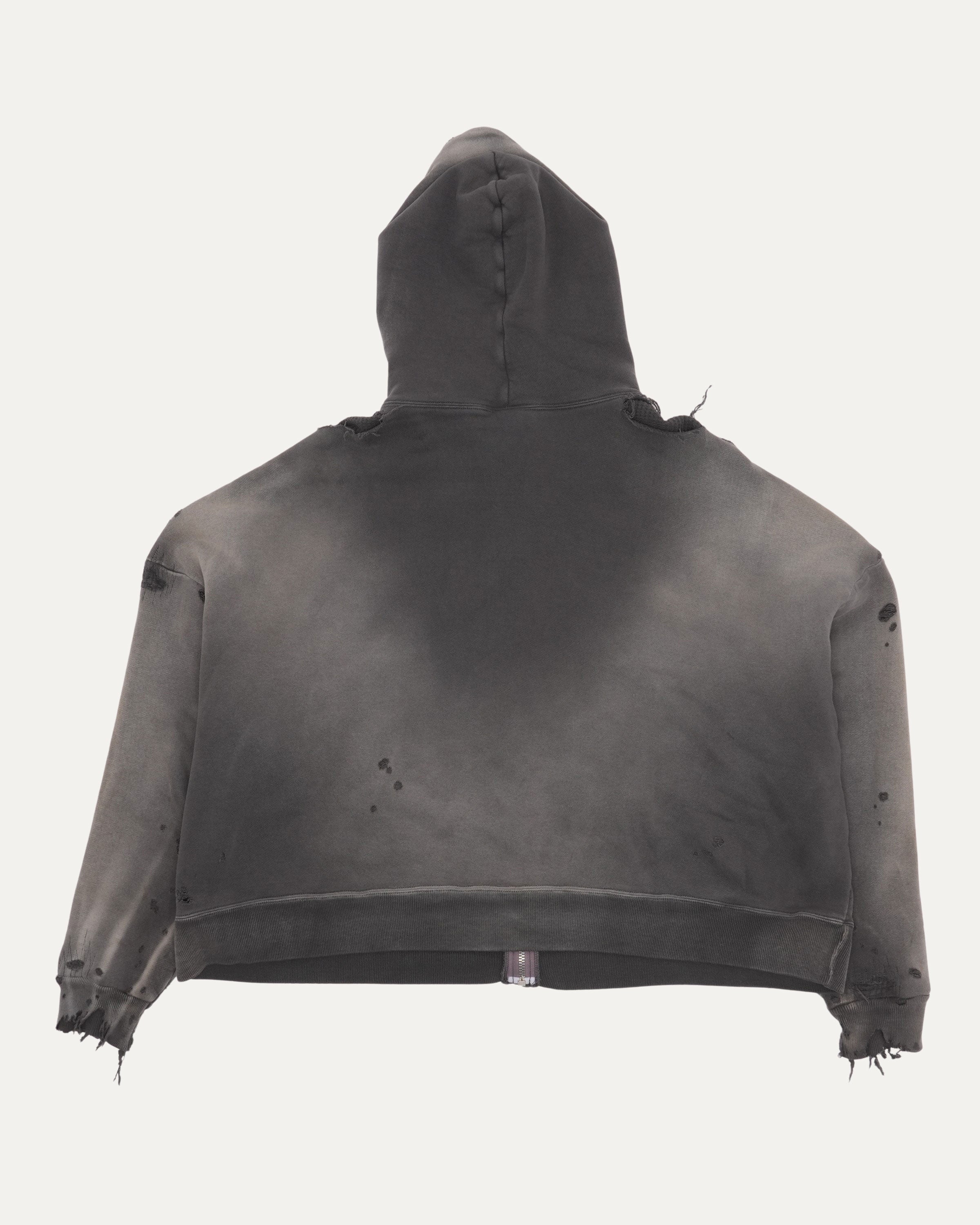 3333　S_U Saint Michael Distressed Thermal Lined Zip Up Hoodie – Justin Reed