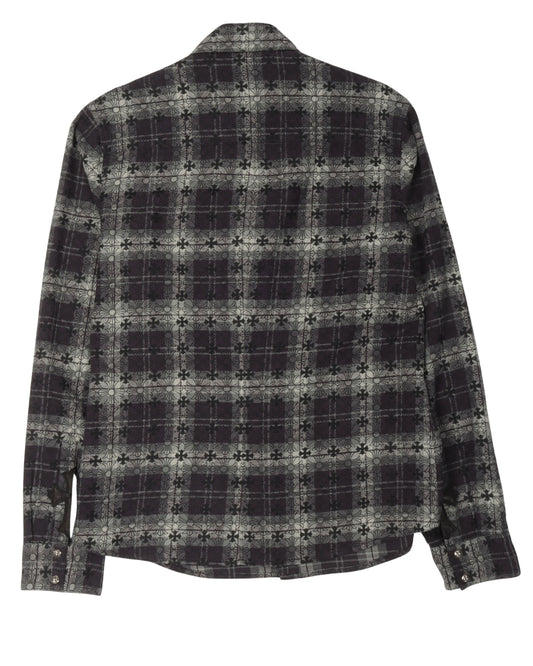 Monogram Cross Patch Flannel Shirt