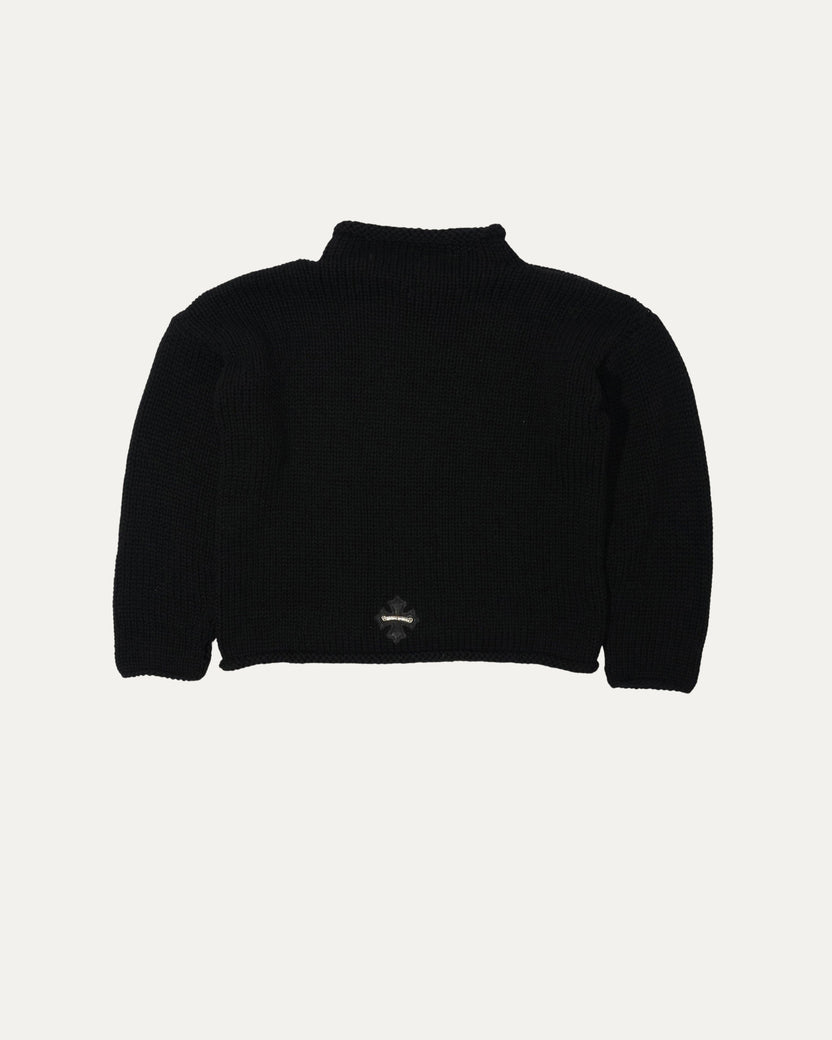 Cross Patch Mock Neck Sweater