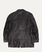 Buckle Accented Leather Blazer
