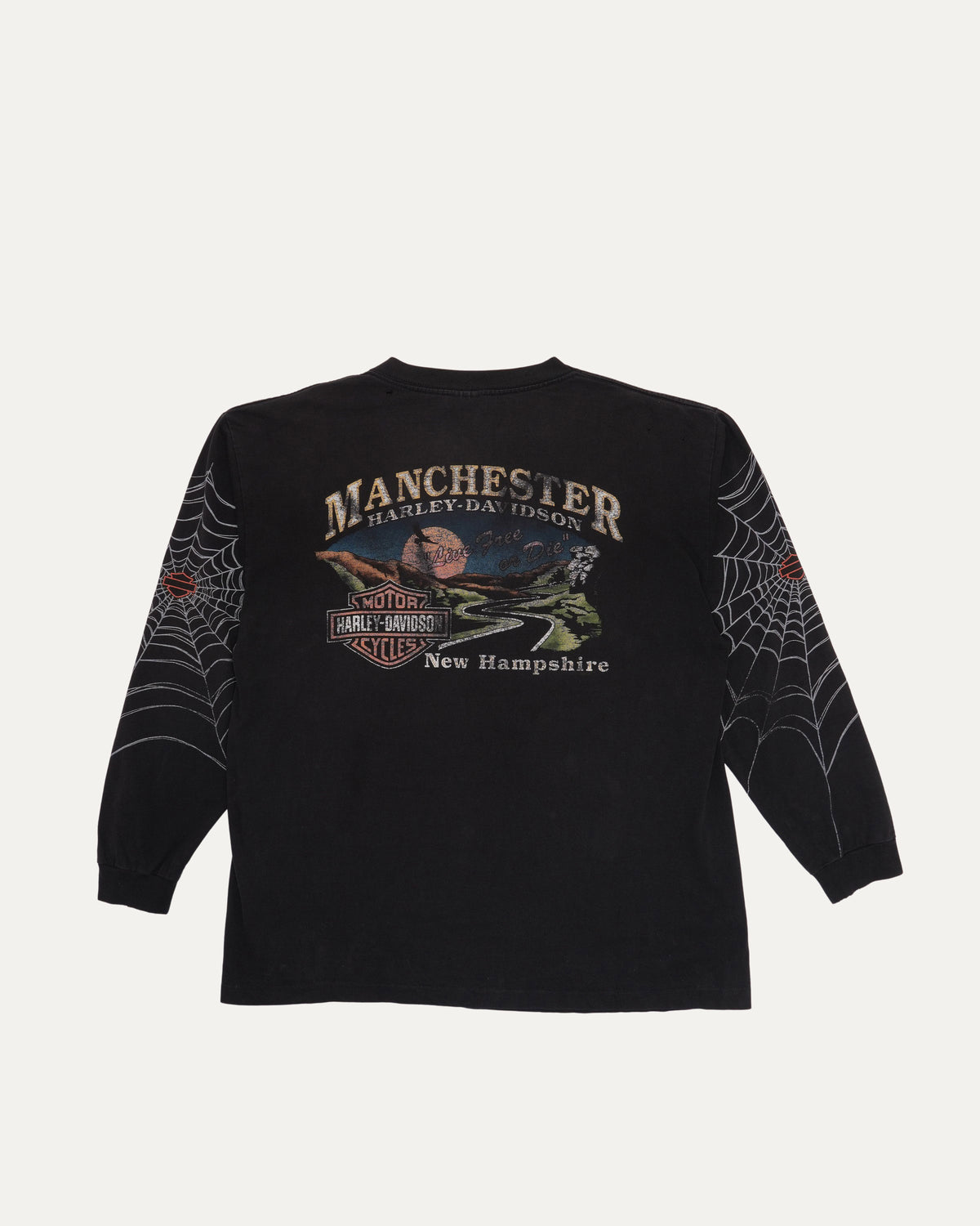 Harley Davidson Spider Web New Hampshire Long Sleeve T-Shirt