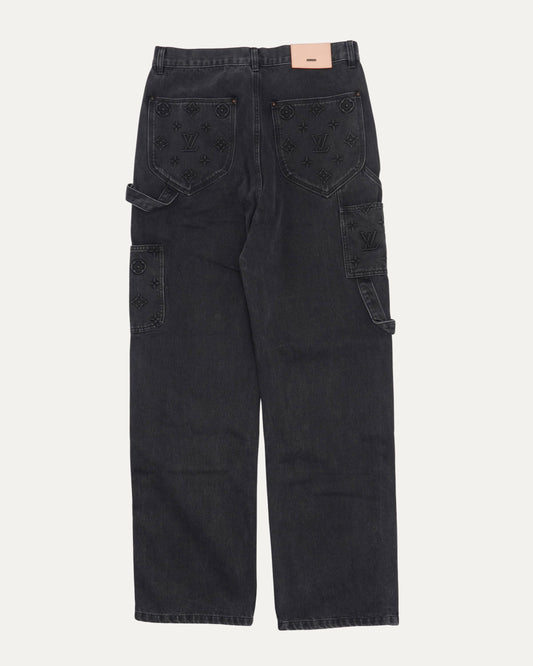 Embossed Monogram Double Knee Carpenter Pants