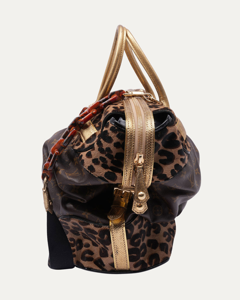 Monogram Leopard Steamer Travel Bag