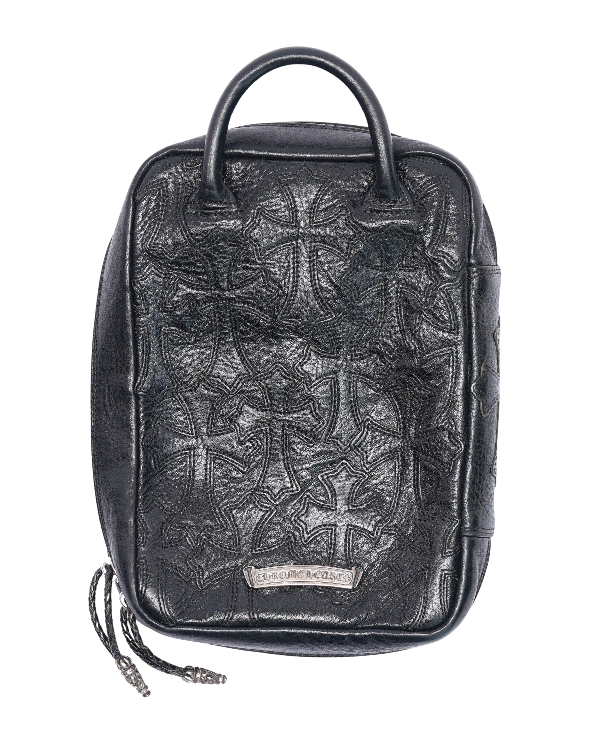 Leather Cross Patch Utility Bag