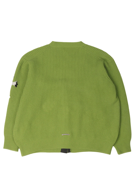 Cashmere Cross Patch "Hit & Run" Cardigan Sweater