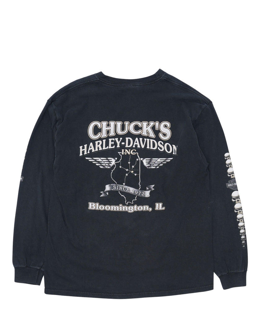 Harley Davidson Skull Pocket Long Sleeve T-Shirt