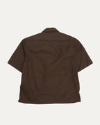 Nylon Leather Zip Up Shirt