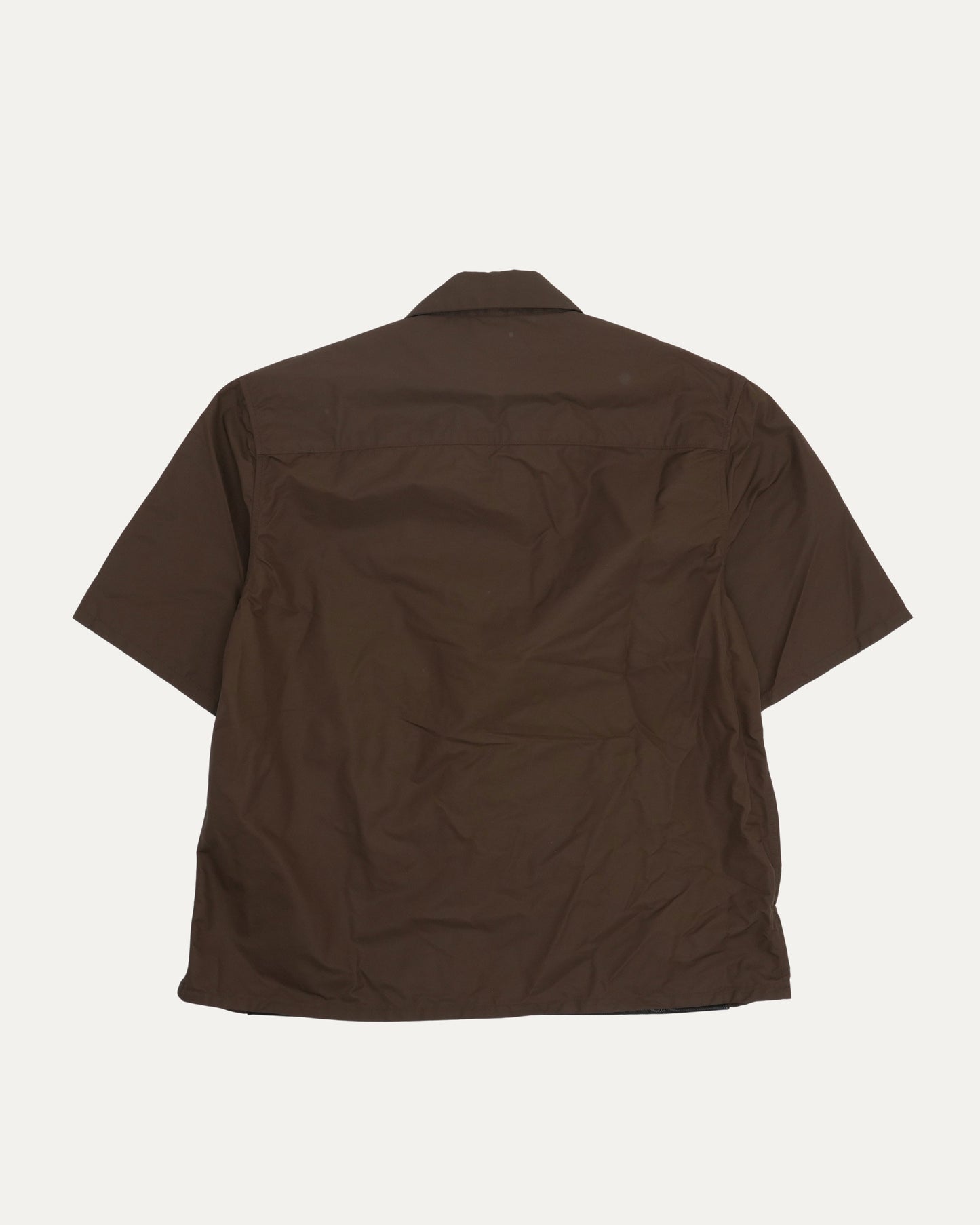 Nylon Leather Zip Up Shirt