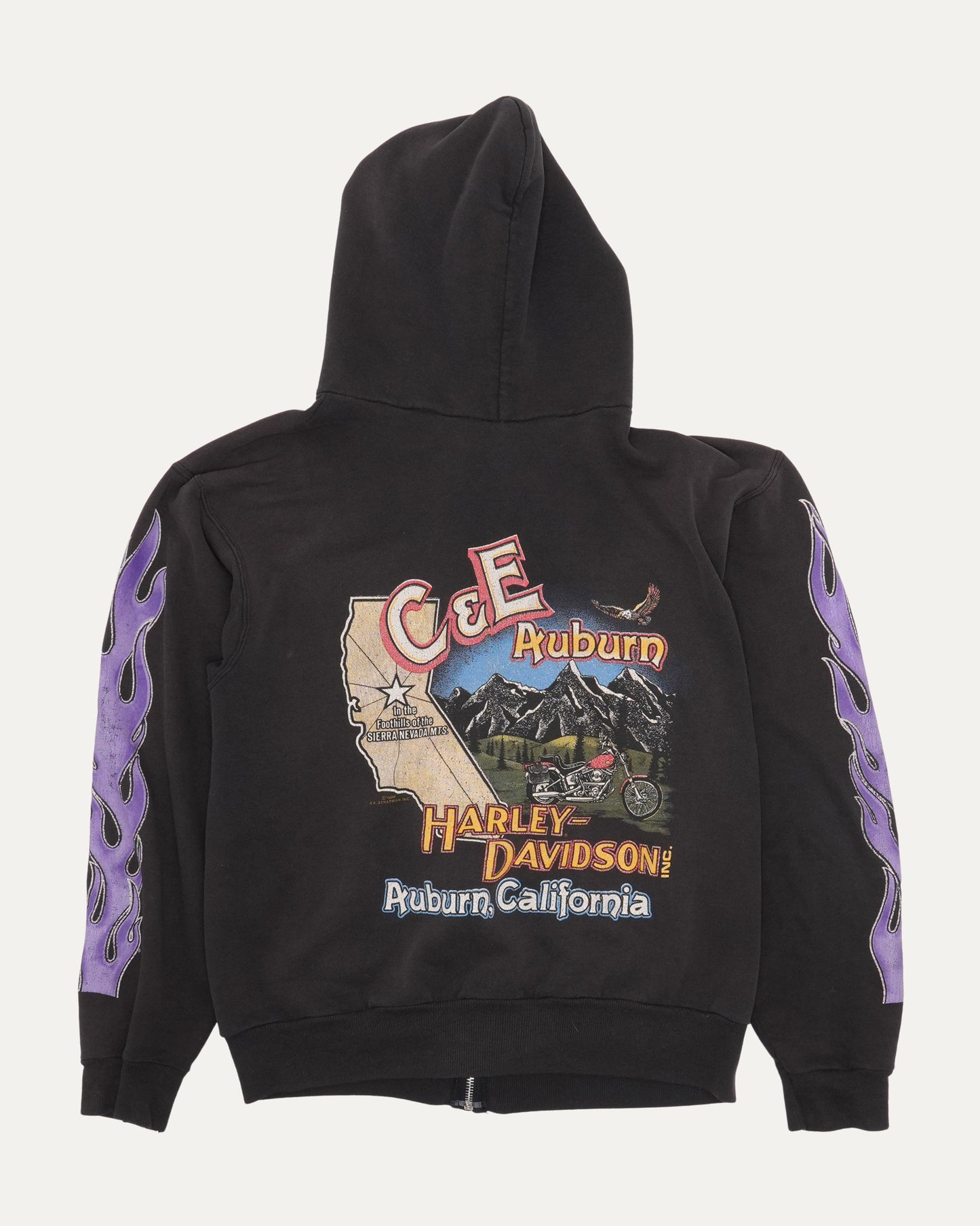 Harley Davidson Flame Sleeve Zip Up Hoodie