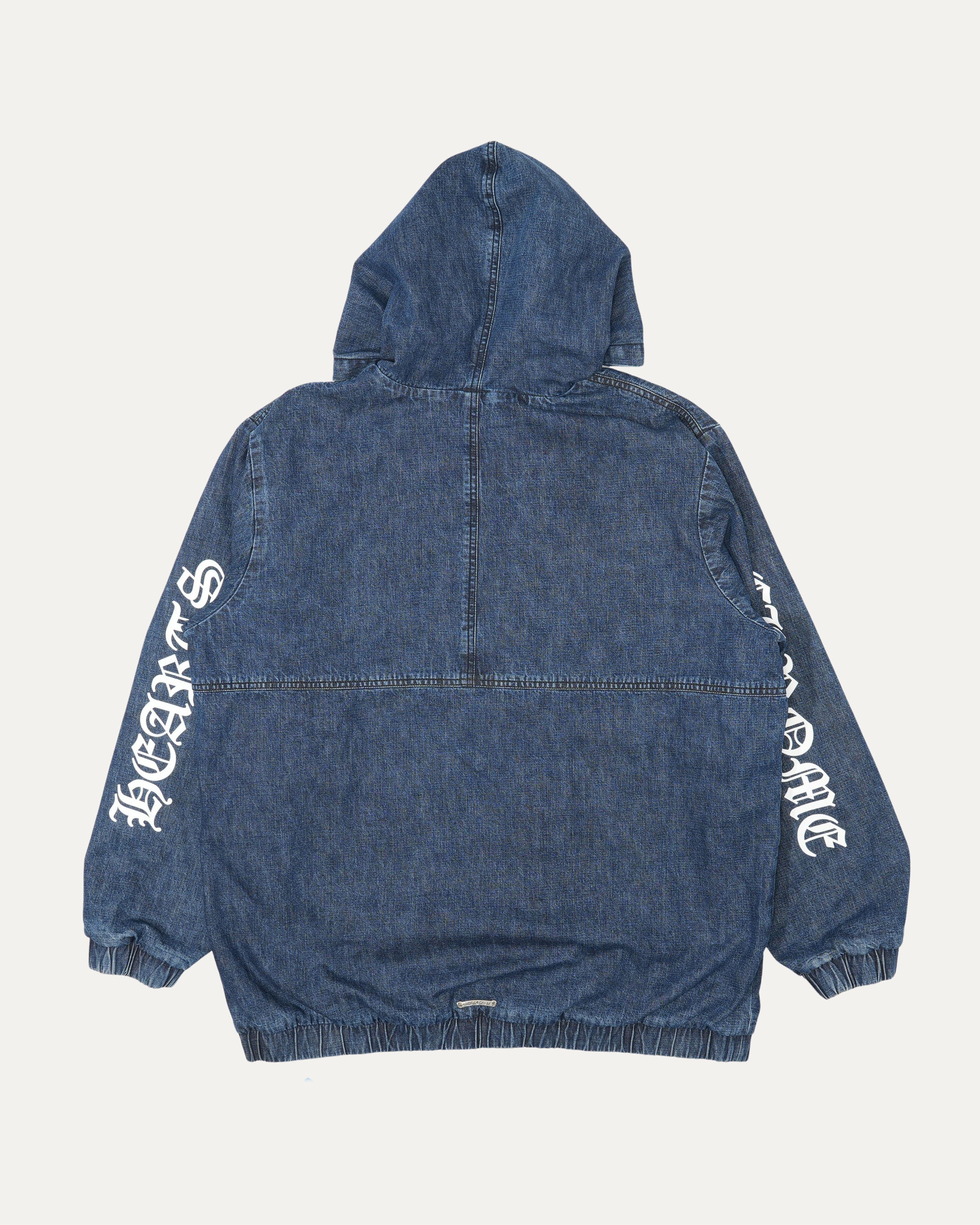 Ruckus Hooded Denim Cross Patch Jacket