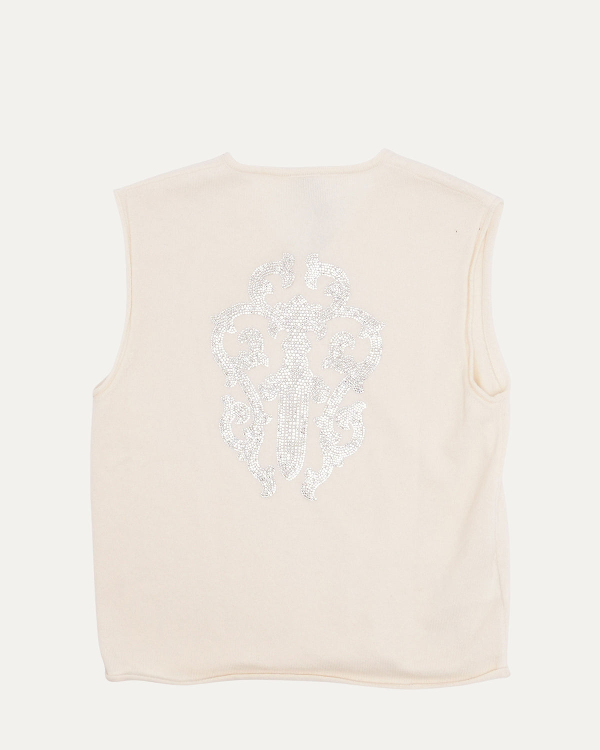 Rhinestone Embellished Cashmere Sweater Vest