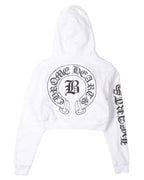 Bella Hadid Cropped Horseshoe Logo Hoodie