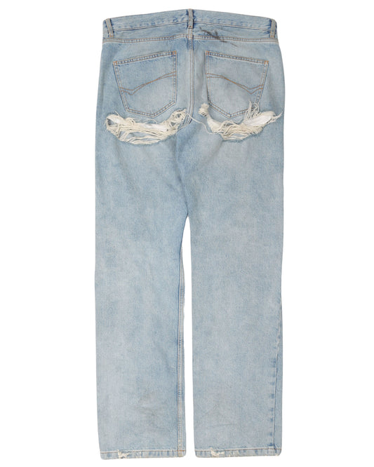 Sample Distressed Straight Leg Jeans