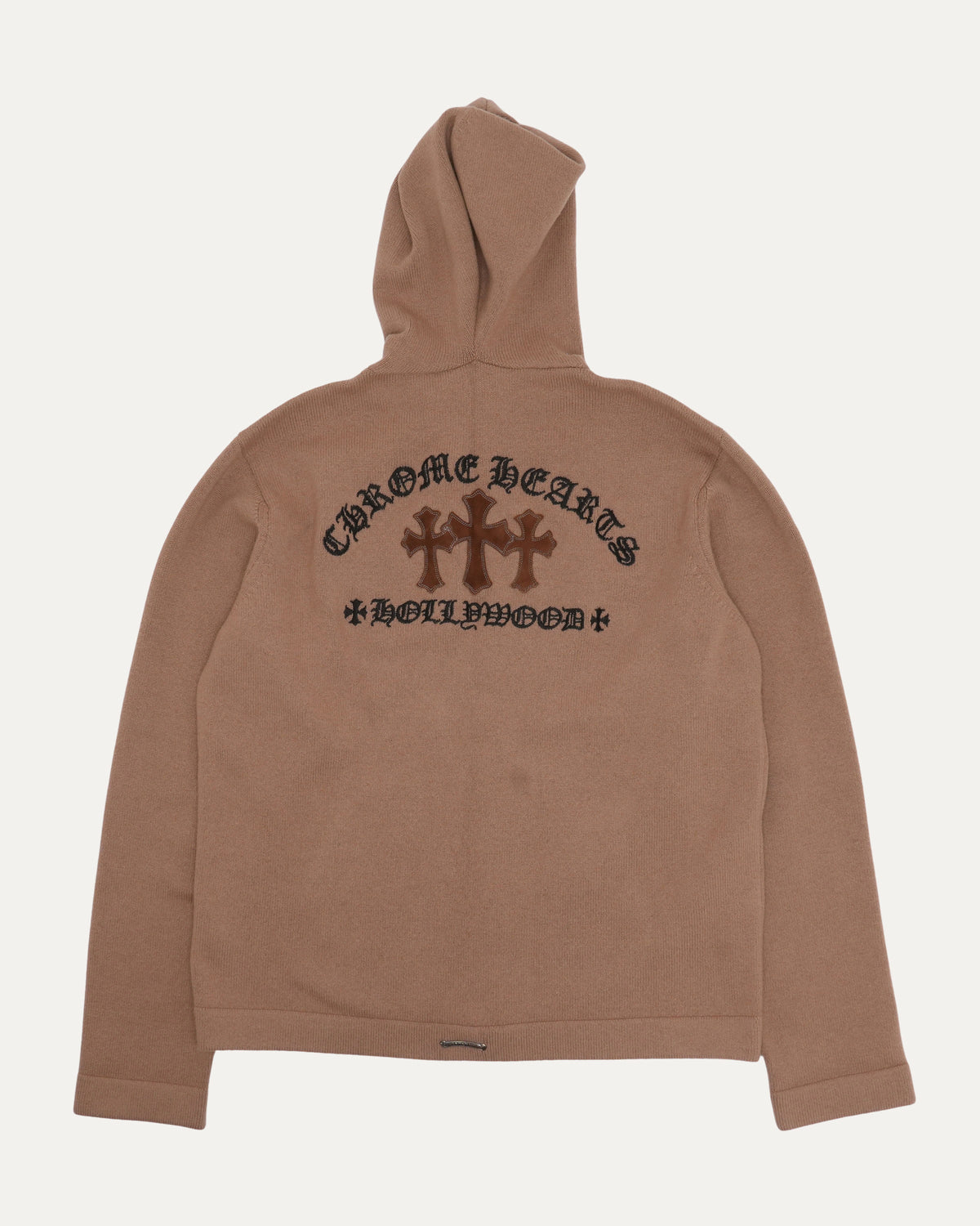 Cross Patch Cashmere Zip Up Hoodie