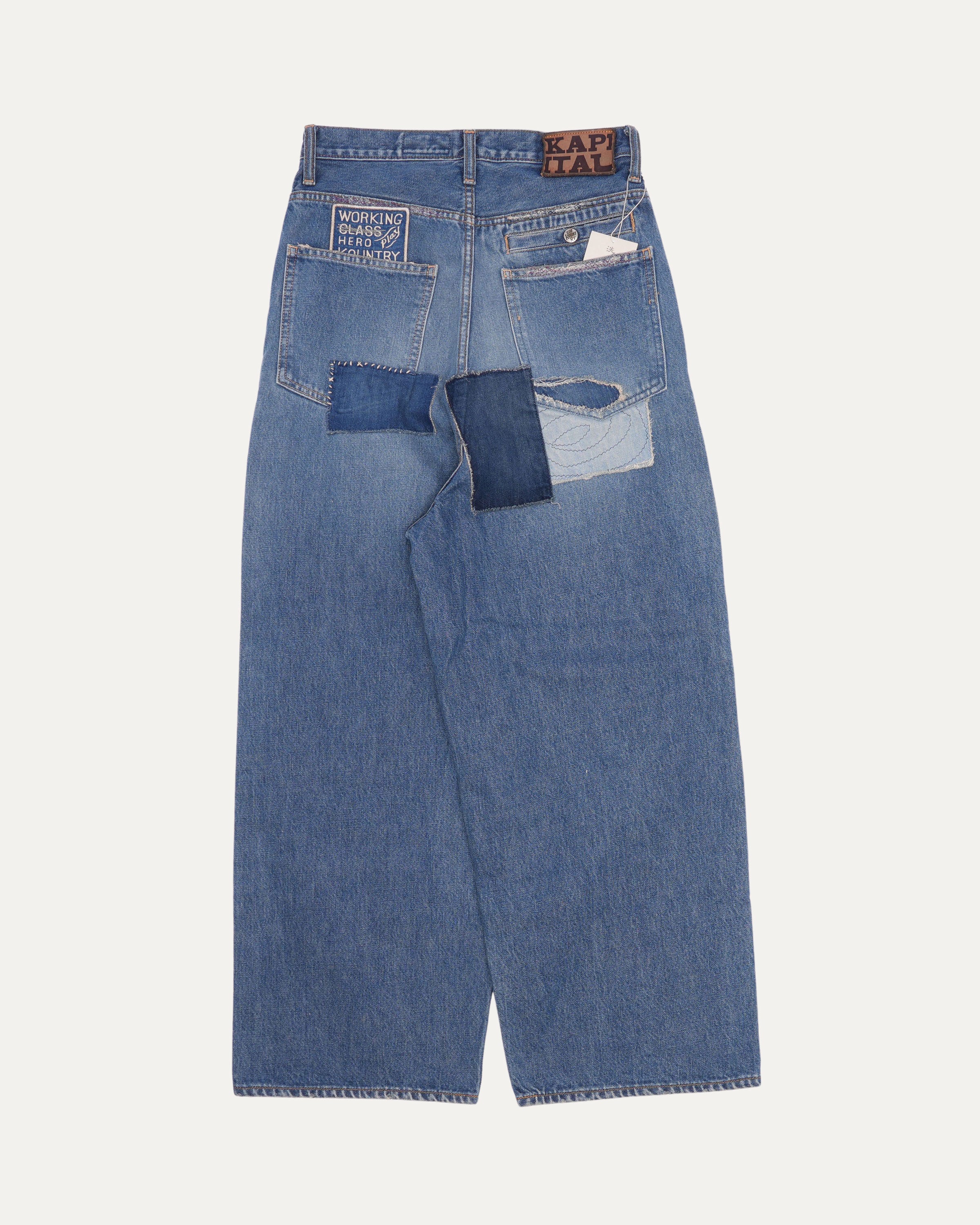 Hippie-Champetre Remake Denim Port Baggy Jeans