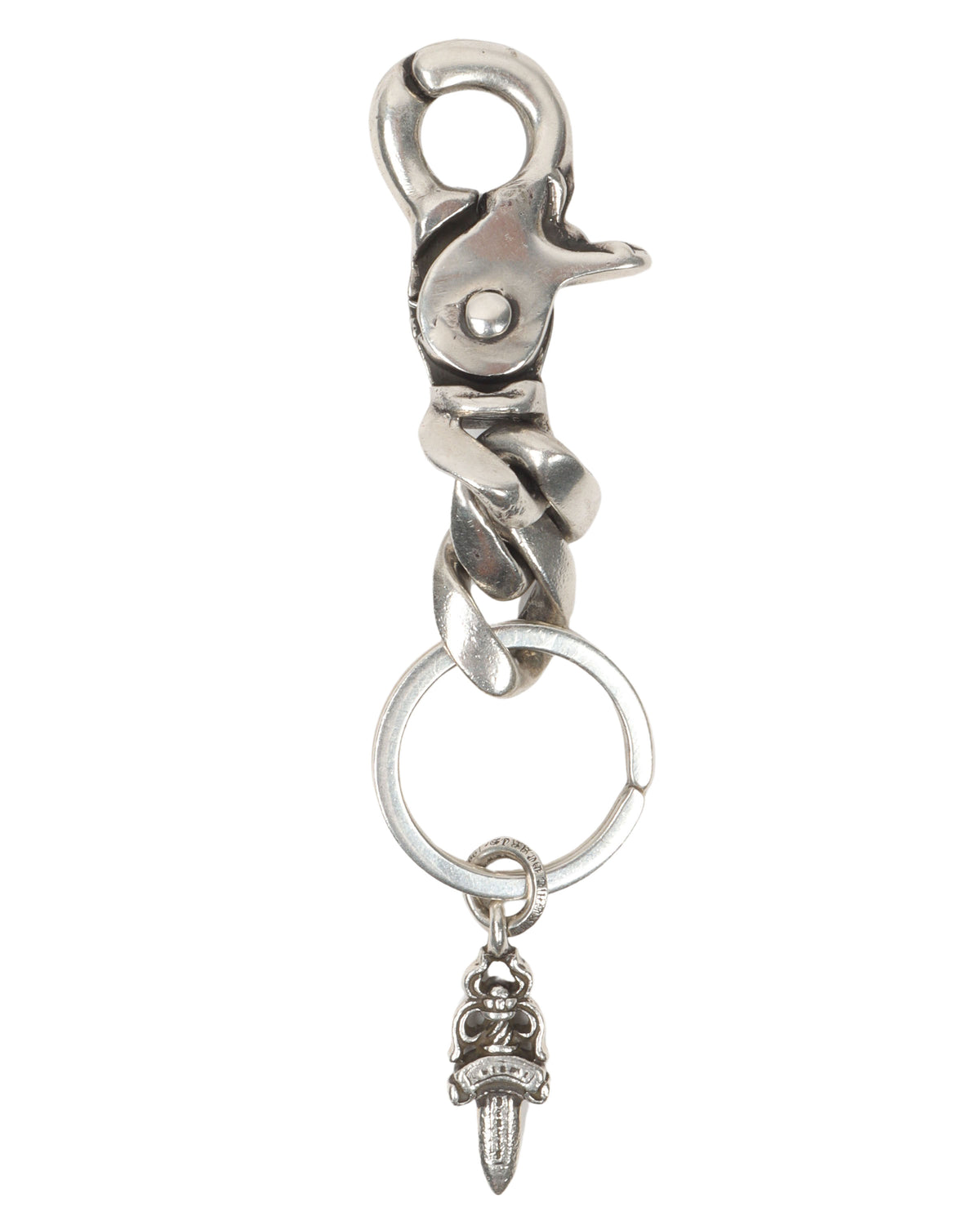 Chain Link Belt Loop Clip w/ Keyring and Dagger