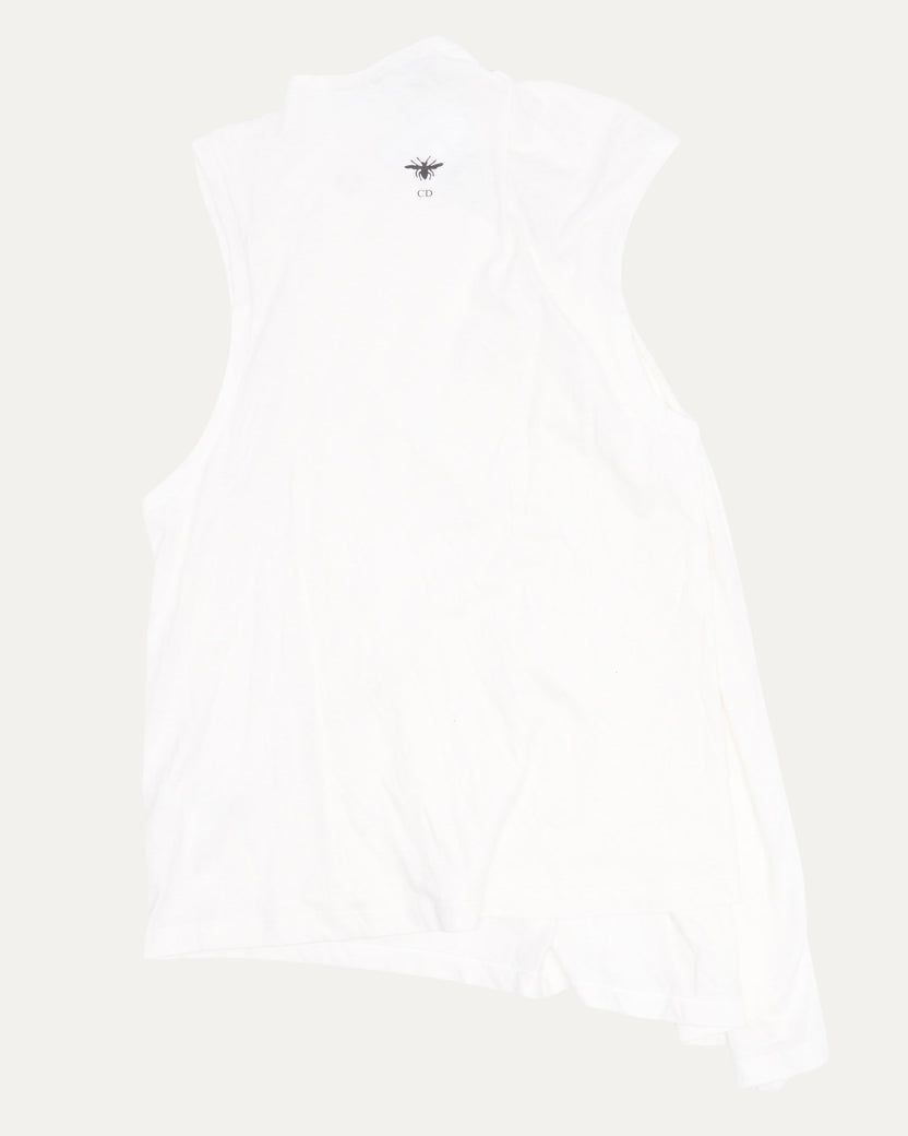 Tied Shoulder Sleeveless T-Shirt