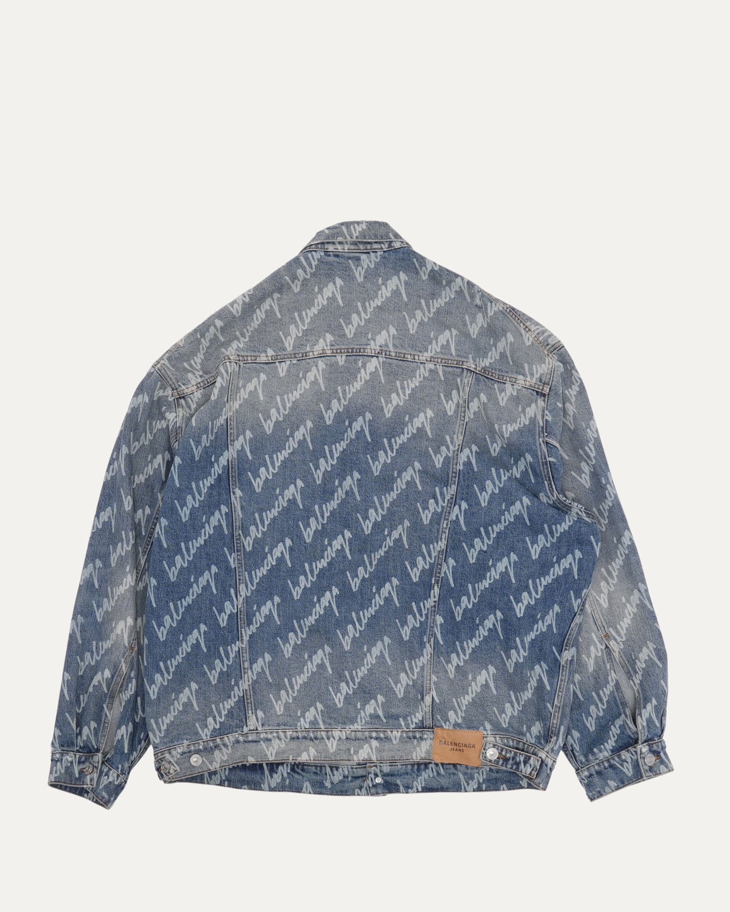 All Over Logo Oversized Denim Jacket