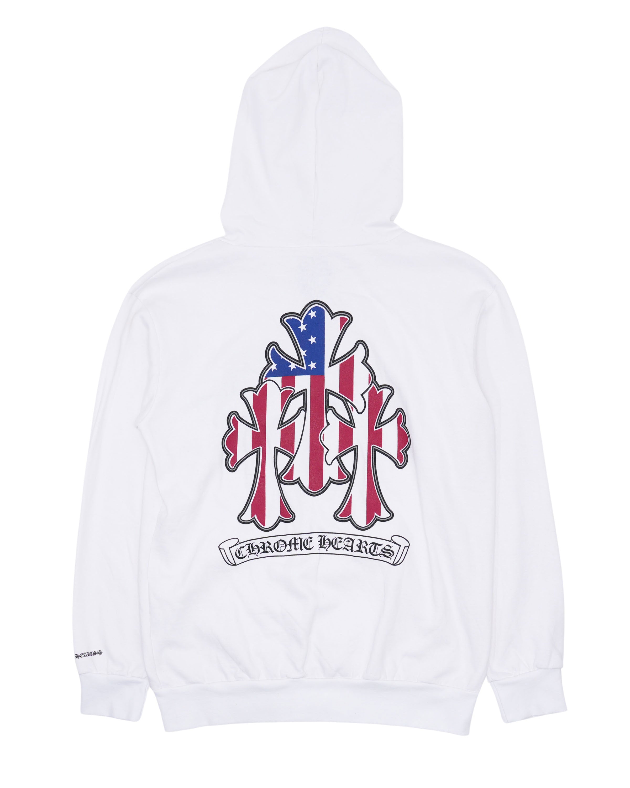 American Flag Cross Zip Up Hoodie