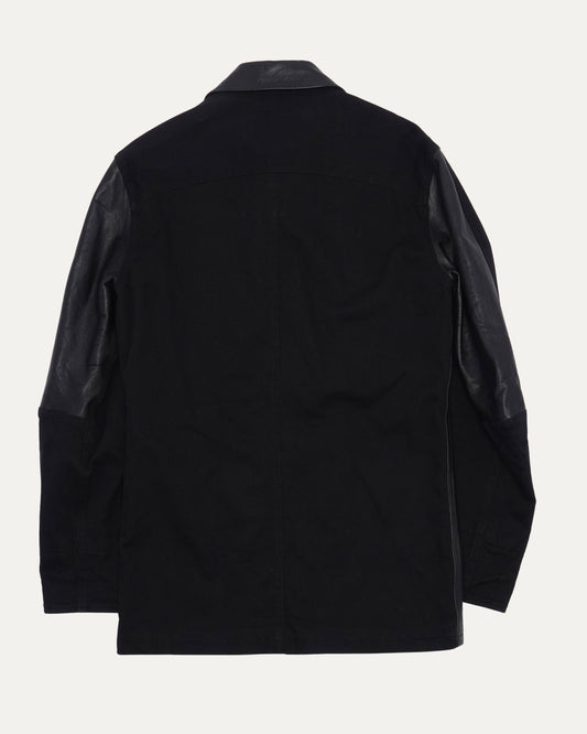 Leather Wool Shirt Jacket