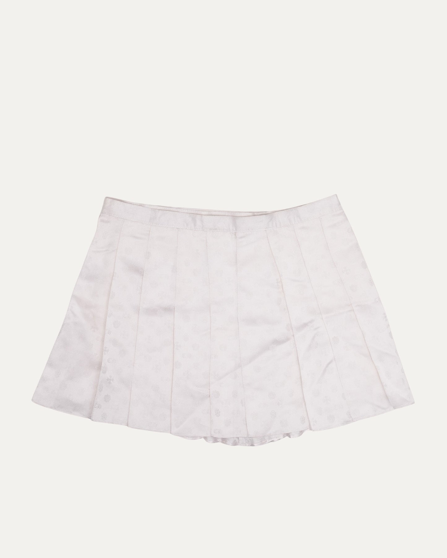Monogram Silk Pleated Skirt