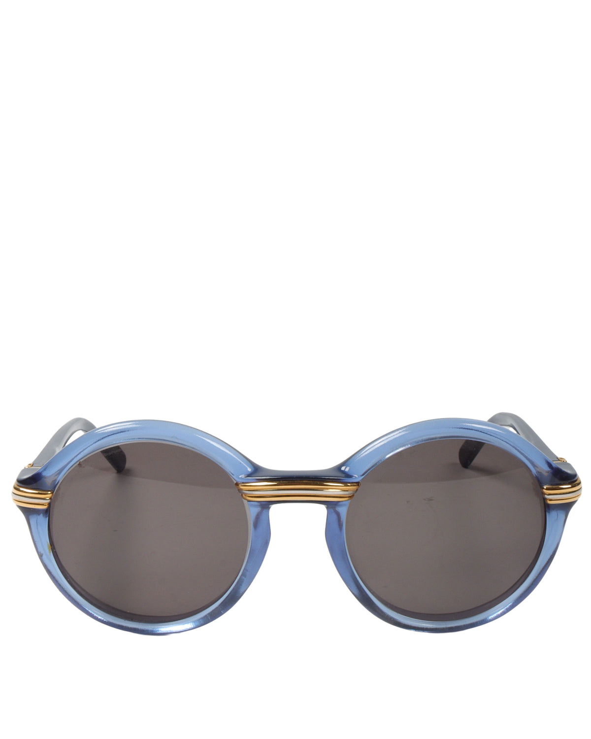 Cabriolet Round Translucent Blue 49MM 18K Sunglasses