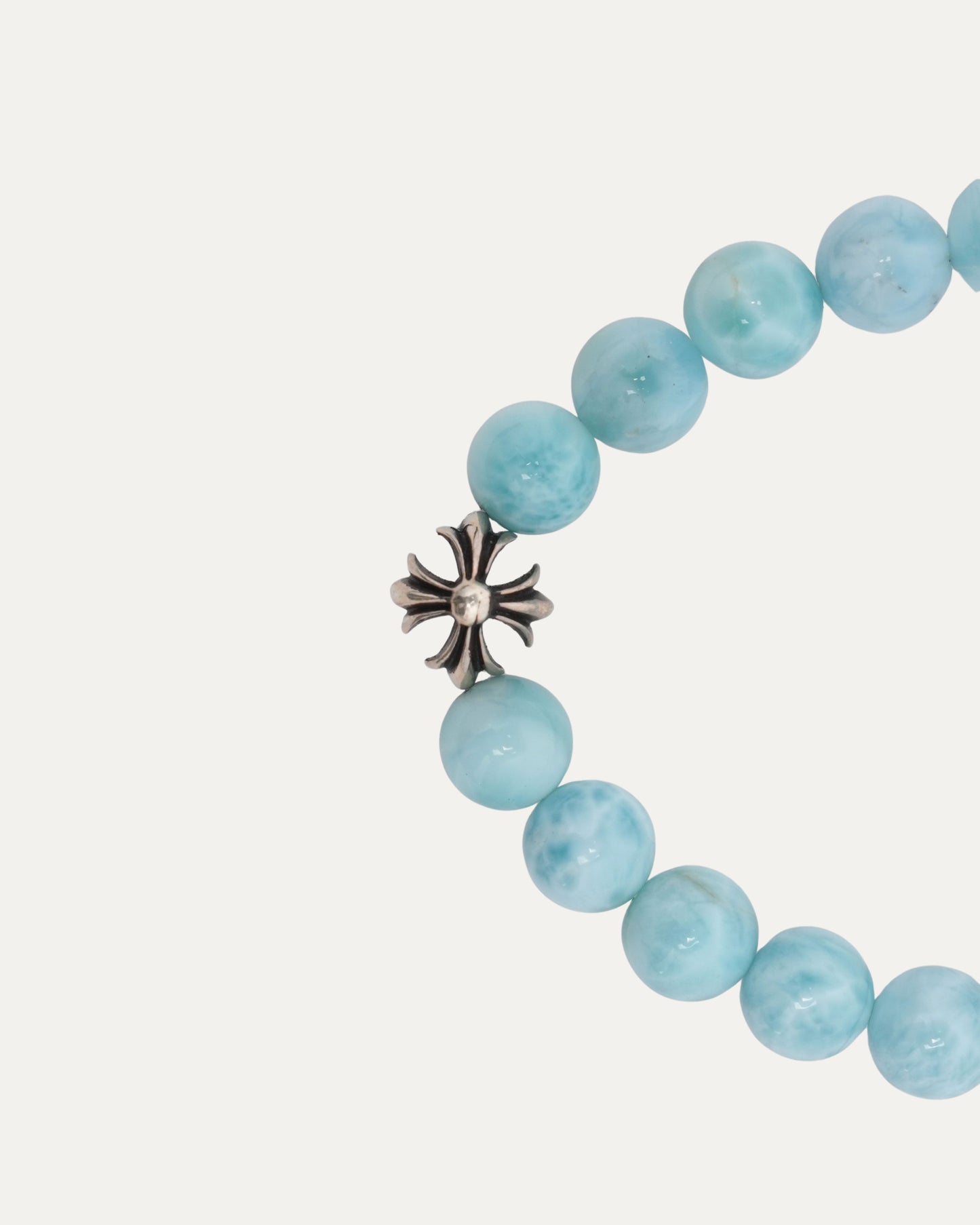 6mm Larimar Plus Cross Bead Bracelet