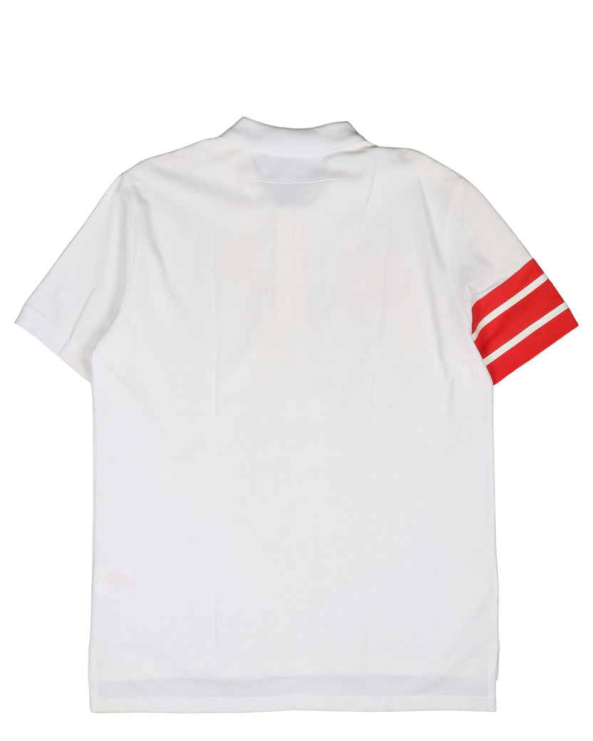Striped Sleeve Star Logo Polo Shirt