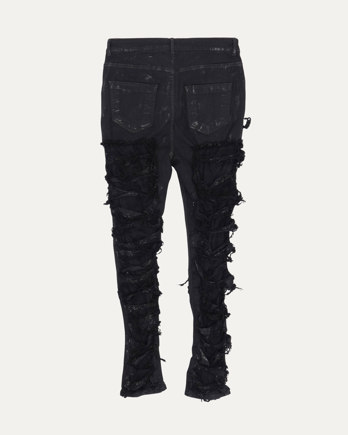 Layered Distressed Denim Jeans