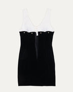 Two-Tone Velvet And Cotton Dress
