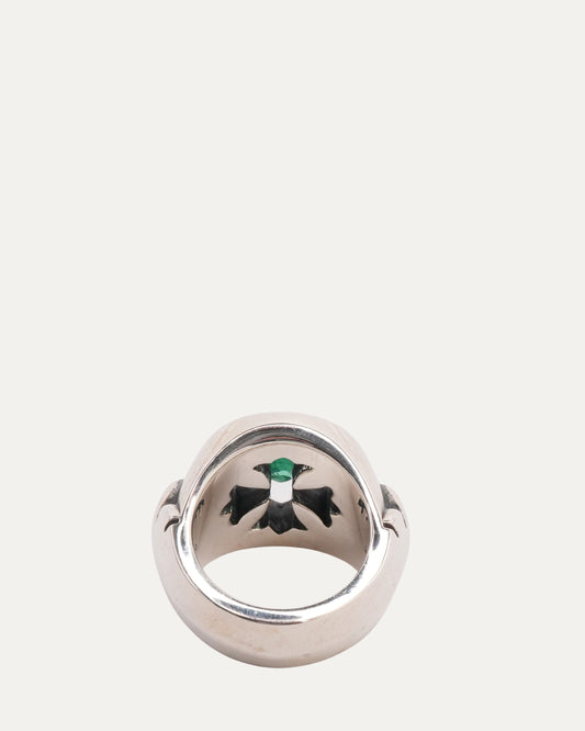 Emerald Plus Cross Stamp Ring