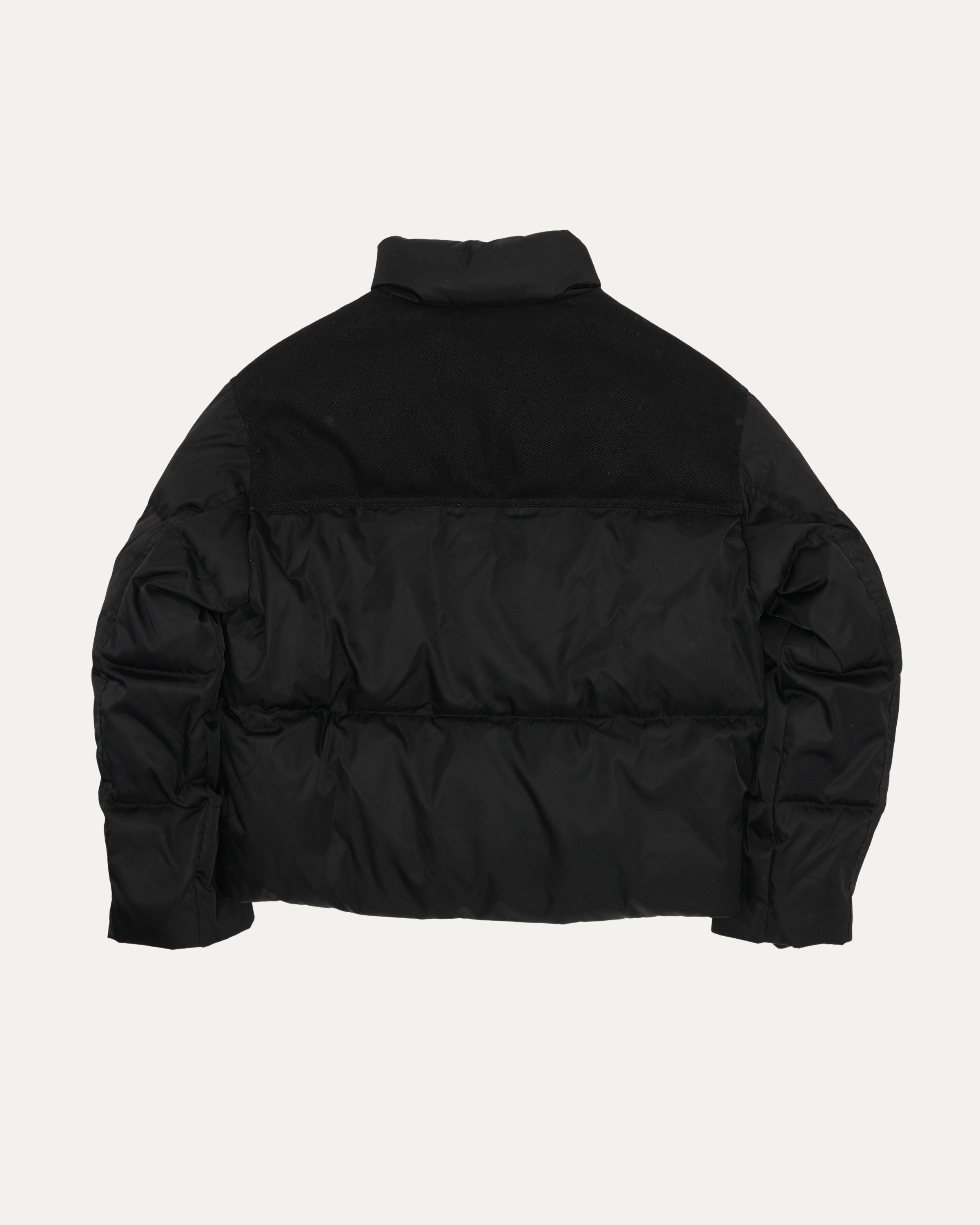 Re-Nylon and Denim Puffer Jacket