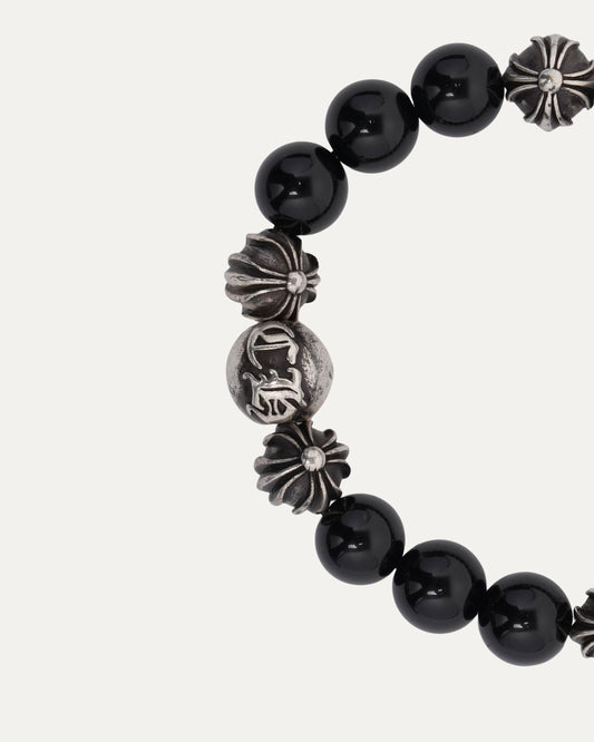 6mm Onyx Multi Charm Bead Bracelet