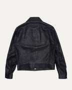 Snap Front Leather Trucker Jacket