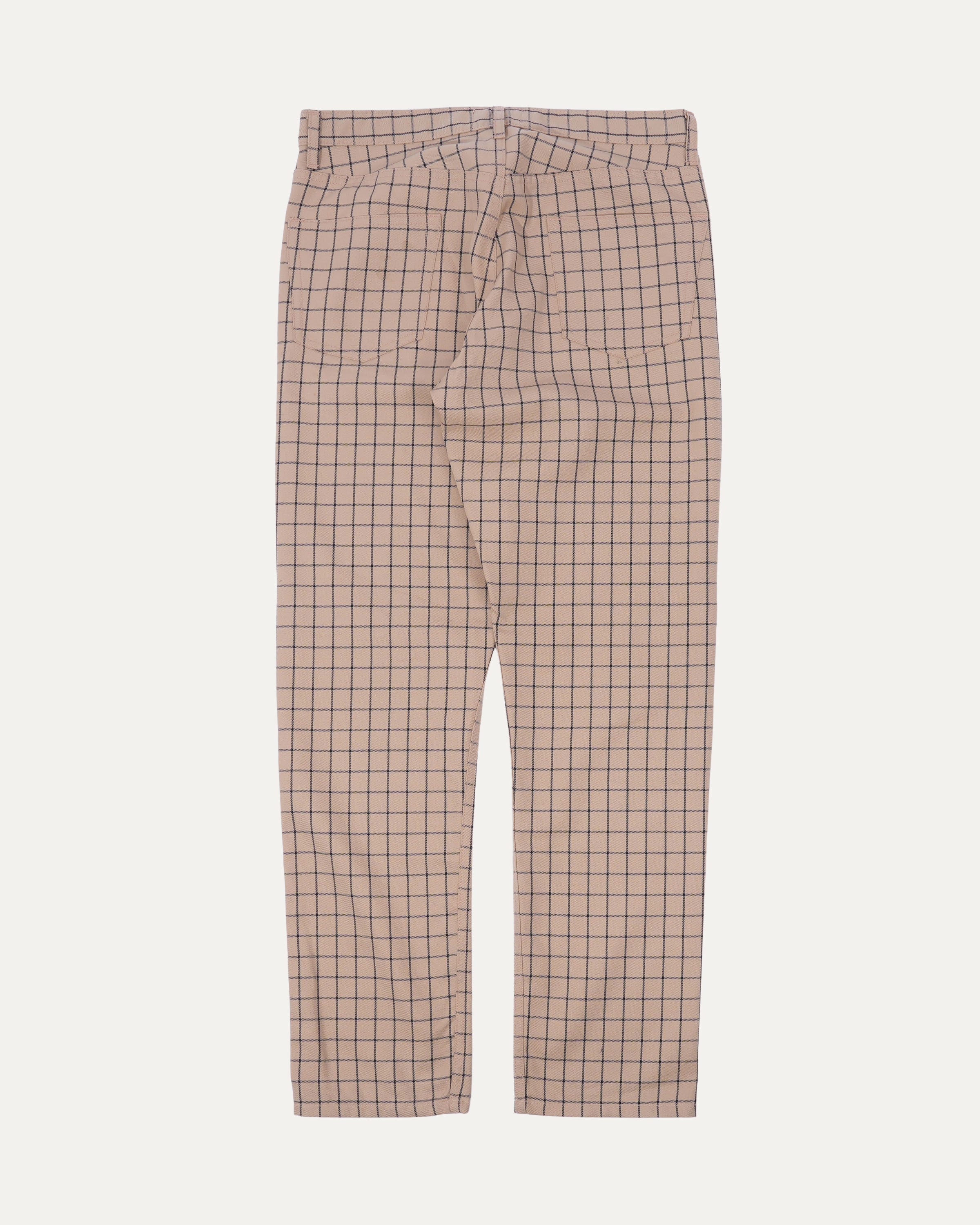 Grid-Pattern Wool Trousers