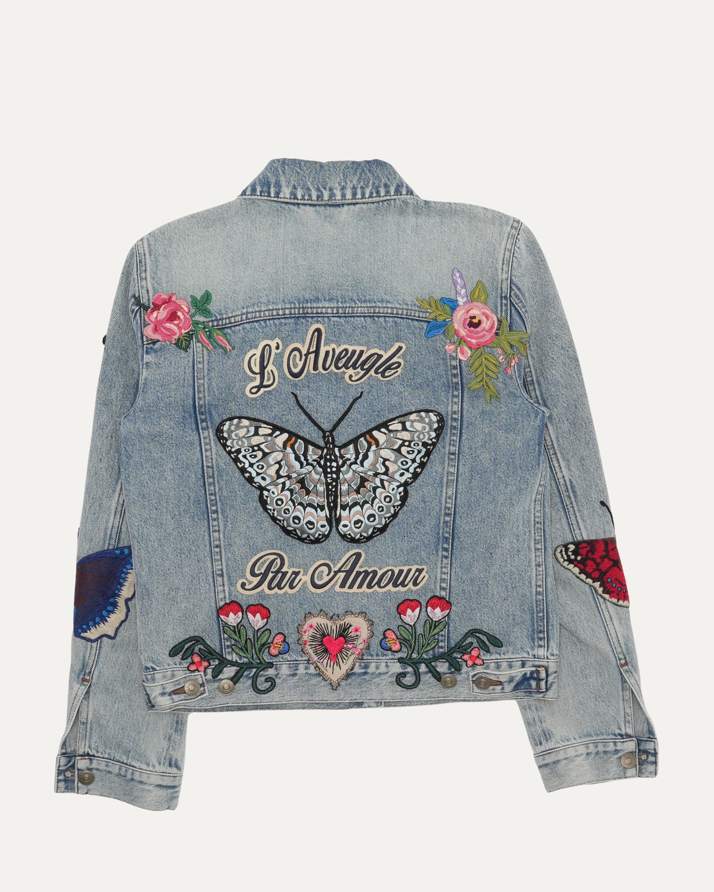 L'Aveugle Par Amour Embroidered Denim Jacket