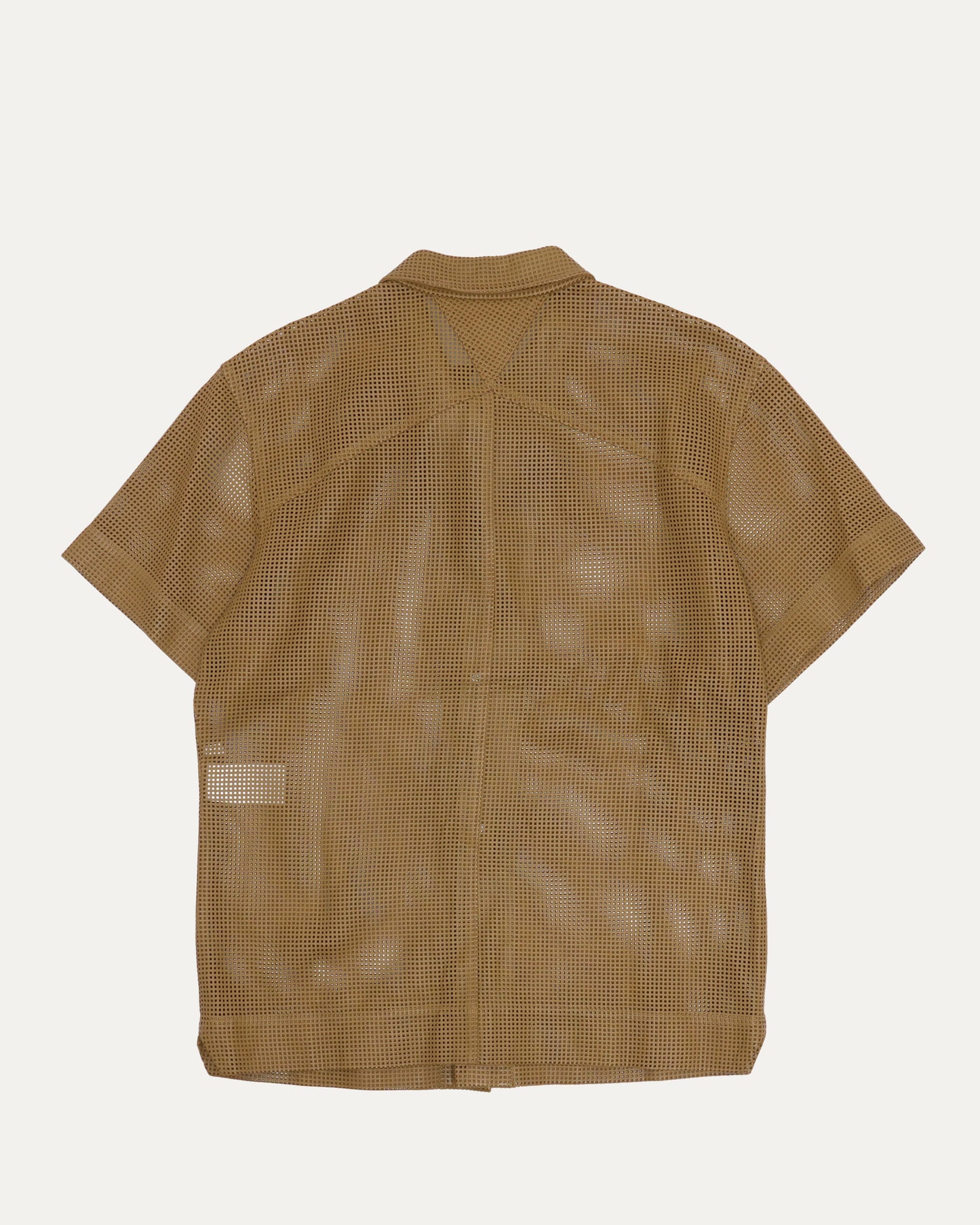 Perforated Leather Short Sleeve Shirt