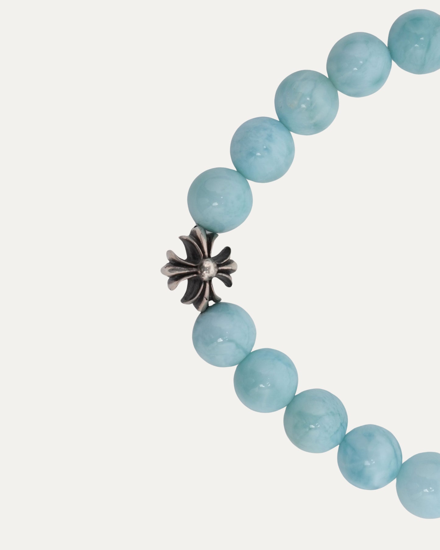 8mm Larimar Plus Cross Bead Bracelet