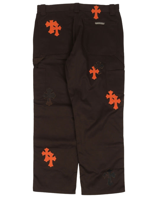 Leather Cross Carpenter Double Knee Pants