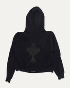 Vintage Cross Patch Zip Up Hoodie