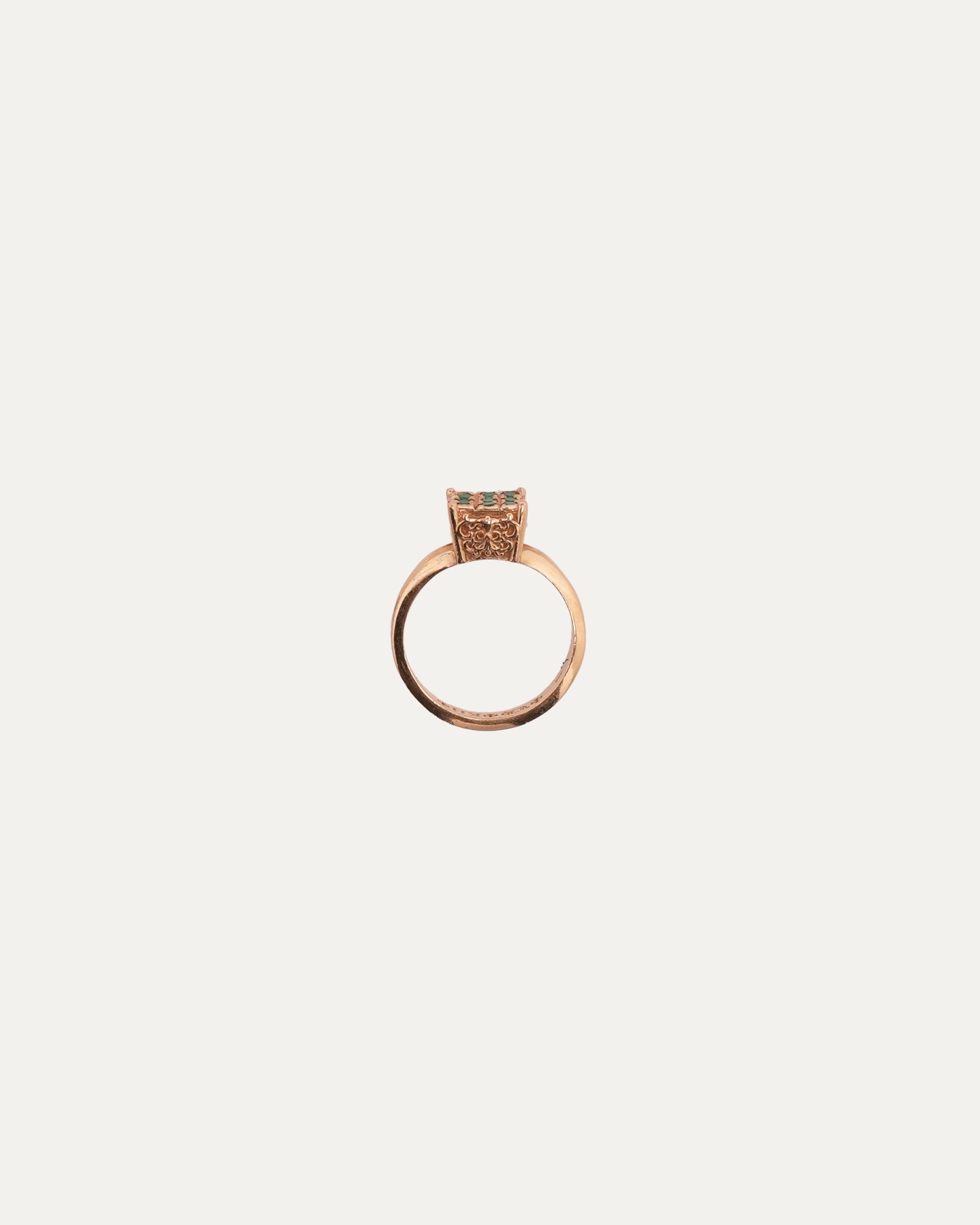 Gold & Emerald Butterfly Cross Cocktail Ring