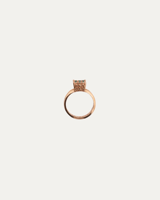 Gold & Emerald Butterfly Cross Cocktail Ring