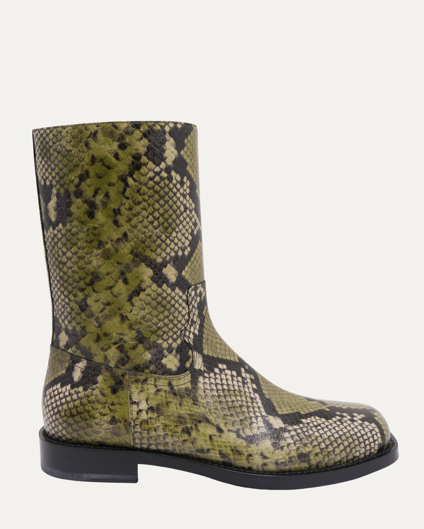 Snake Embossed Leather Boots