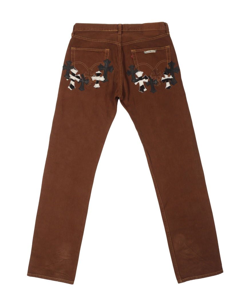 NYFW Exclusive Zebra Cross Patch Jeans