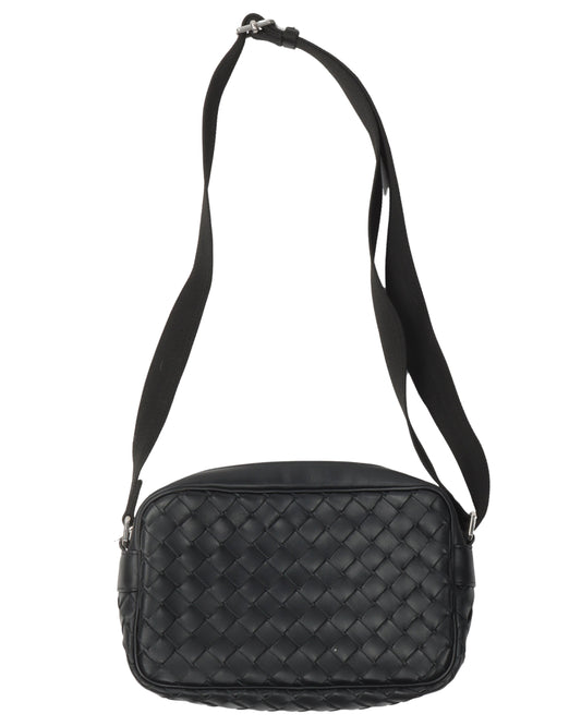 Intrecciato Leather Messenger Bag