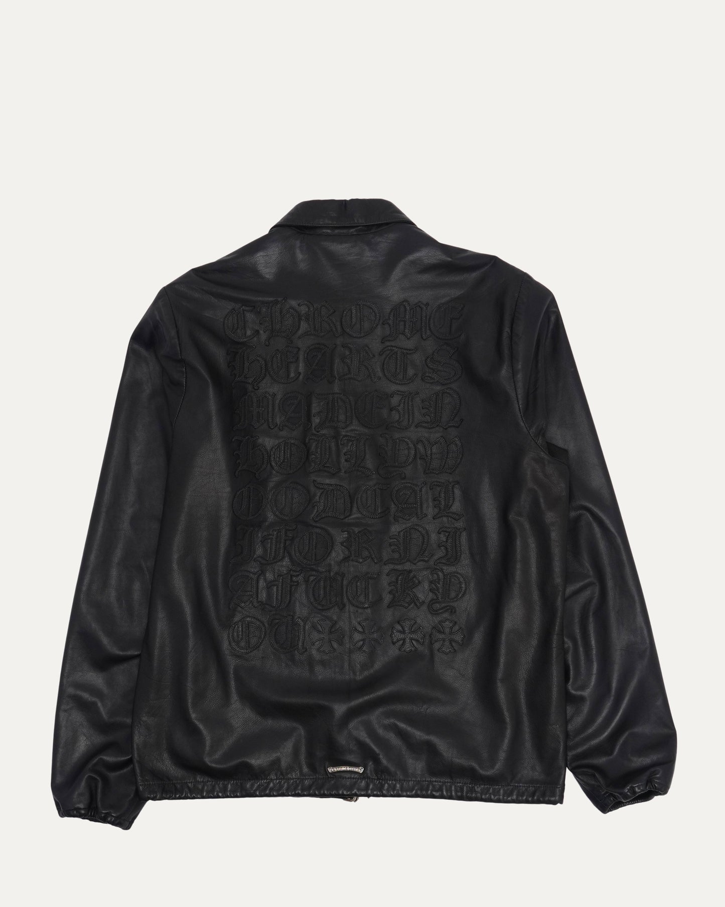Eye Chart Patch Leather Coach Jacket