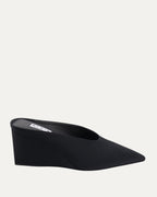 Satin Cube 75 Wedge Mules