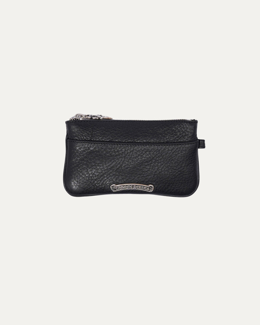 Leather Cross Patch Zip Wallet