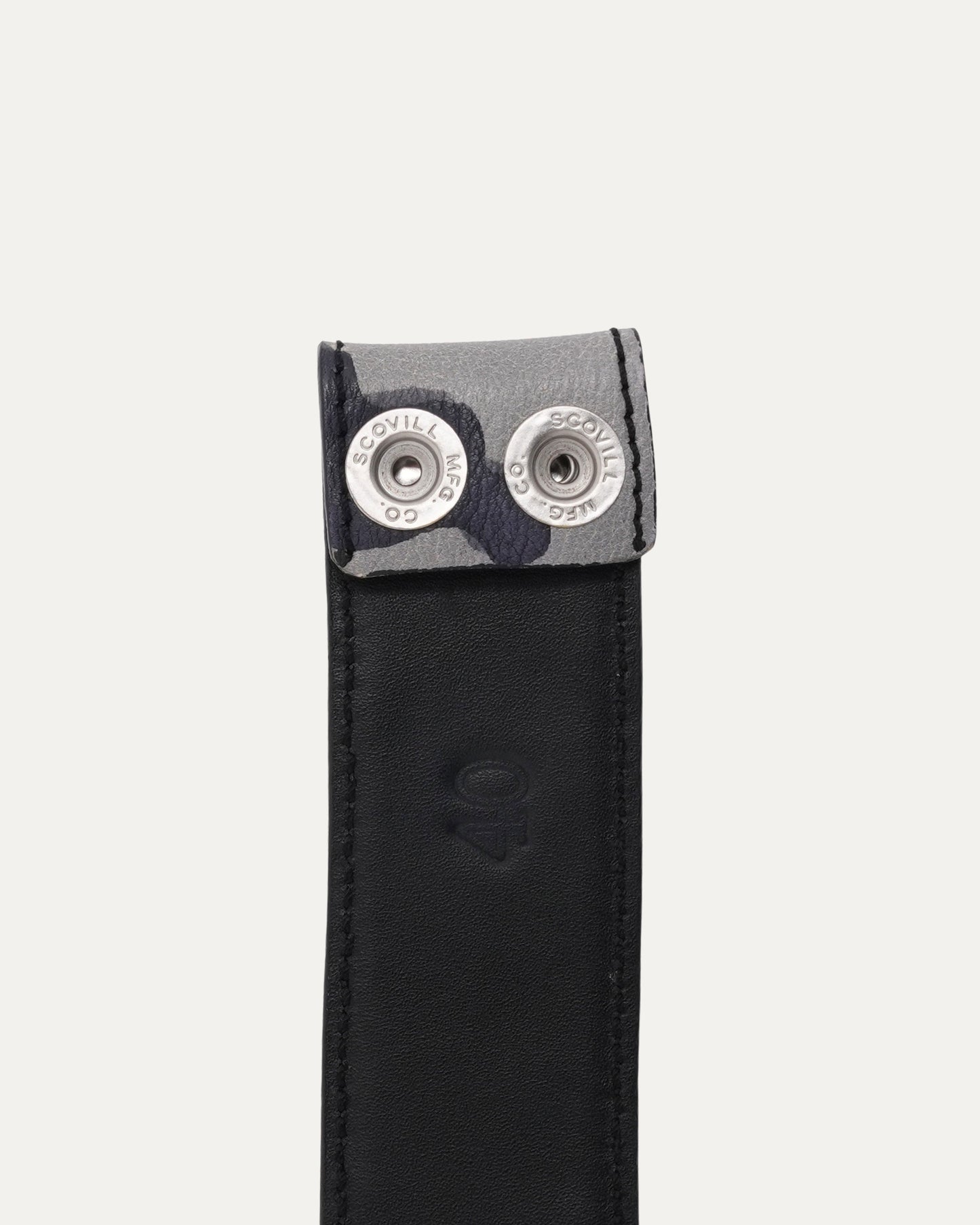 Snow Camouflage Leather Belt Strap